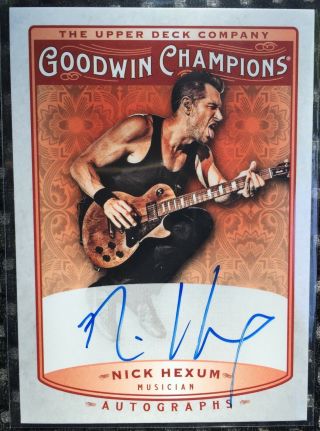 2019 Goodwin Champions Nick Hexum Guitarist/vocalist 311 On Card Auto