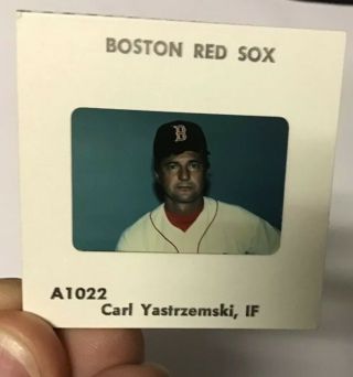 Carl Yastrzemski Boston Red Sox Hof 1980s Head Shot Photo Slide (tiger Stadium)