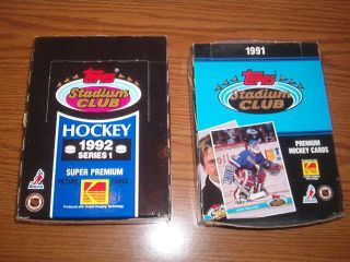 1 Box 1991 Topps Stadium Club Hockey Cards &1 Box Of 1992 Topps Stadium Club I
