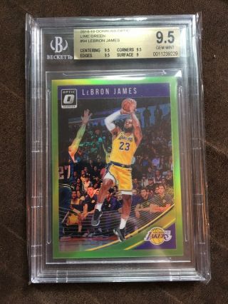 2018 - 19 Optic Lebron James Lime Green Prizms /149 Bgs 9.  5 Low Pop