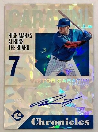 Victor Caratini 2018 Panini Chronicles Autographs Holo Silver 5/5 Ssp Auto Cubs