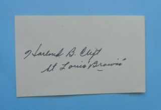 Harland Clift 1940s St.  Louis Browns Signed Index Card Vintage Autograph