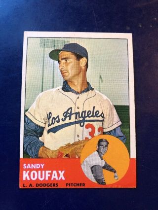 1963 Topps 210 Sandy Koufax Hof Los Angeles Dodgers
