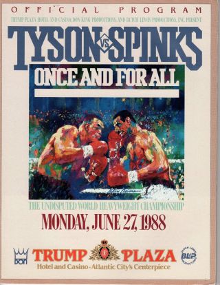 Tyson Vs,  Spinks Official 1988 Program / 3 Pictures Of Trump
