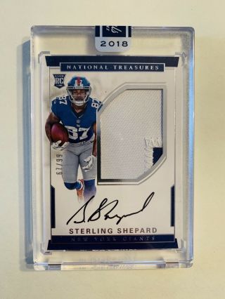 2016 National Treasures - Sterling Shepard - Rookie Autograph - Jersey - 67/99
