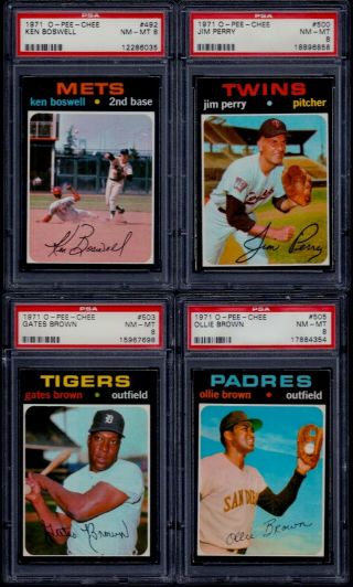 PSA 8 1971 OPC O - pee - chee Topps 520 Tommy John Chicago White Sox LOW POP 7 1 - 9 3