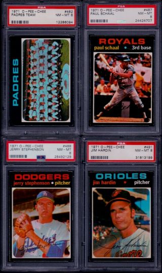 PSA 8 1971 OPC O - pee - chee Topps 520 Tommy John Chicago White Sox LOW POP 7 1 - 9 4