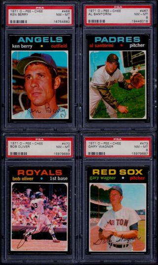 PSA 8 1971 OPC O - pee - chee Topps 520 Tommy John Chicago White Sox LOW POP 7 1 - 9 5