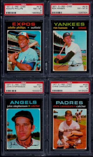 PSA 8 1971 OPC O - pee - chee Topps 520 Tommy John Chicago White Sox LOW POP 7 1 - 9 7