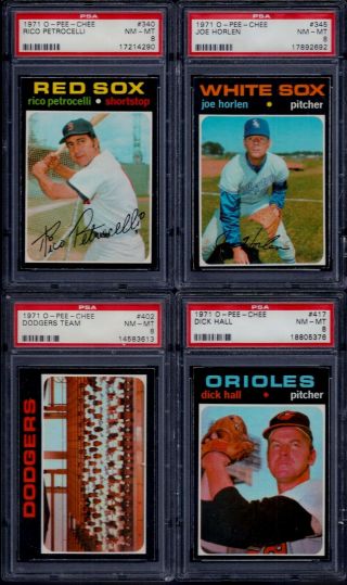 PSA 8 1971 OPC O - pee - chee Topps 520 Tommy John Chicago White Sox LOW POP 7 1 - 9 8