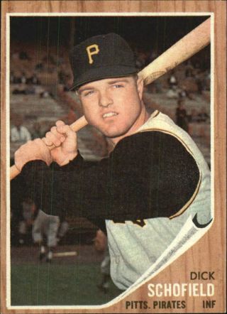 1962 Topps Pittsburgh Pirates Baseball Card 484 Dick Schofield - Ex - Mt