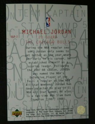 MICHAEL JORDAN - 1997 Upper Deck UD3 MJ3 - 2 Basketball Card 2