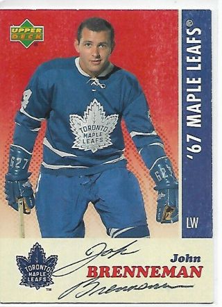 John Brenneman Authentic Signed Autograph Maple Leafs Centennial Hockey Card