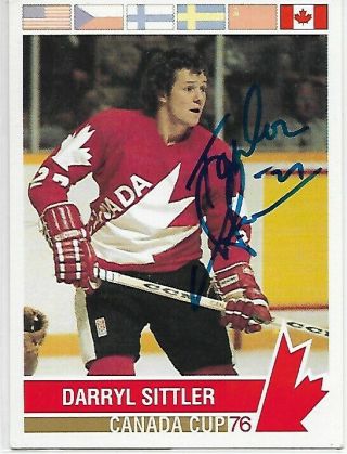 Darryl Sittler Authentic Hand - Signed Autograph Canada Cup 76 Nhl Hockey Card