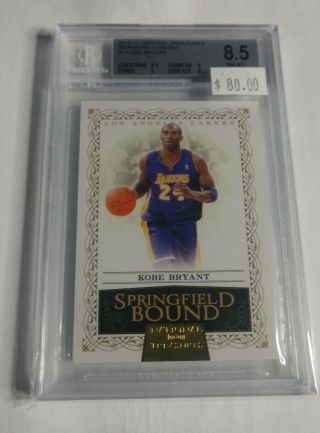Kobe Bryant - 2010/11 National Treasures - Springfield Bound - 4/25 - Bgs 8.  5 -