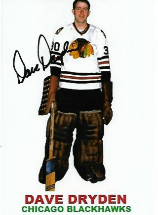 Dave Dryden Authentic Signed Autograph Chicago Blackhawks Nhl 4x6 Hockey Photo