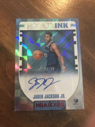 2018 - 19 Nba Hoops Rookie Ink Jaren Jackson Jr.  Rc Auto Parallel 23/25 Htf Hot