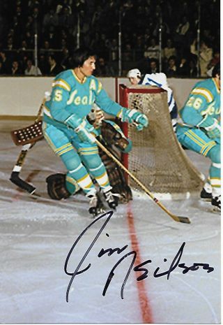 Jim Neilson Authentic Signed Autograph California Seals Nhl 4x6 Hockey Photo