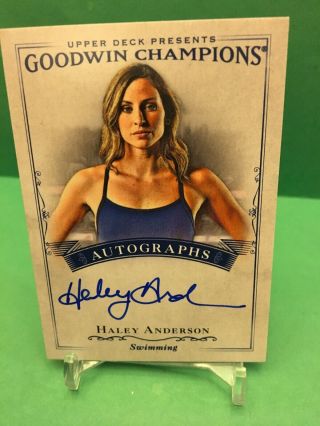 2016 Goodwin Champions Haley Anderson Autograph Auto Sp Swimming