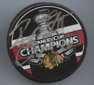 Bryan Bickell Signed Chicago Blackhawks 2010 Stanley Cup Champs Puck W/