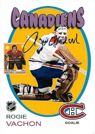Rogie Vachon Authentic Signed Autograph Montreal Canadiens Nhl 4x6 Hockey Photo