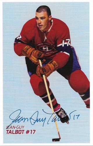 Jean Guy Talbot Authentic Signed Autograph Montreal Canadien 4x6 Hockey Postcard