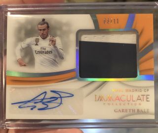 2018 - 19 Immaculate Gareth Bale 2 Color Patch / Auto 3/11 Real Madrid