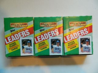 1989 (3) Boxes Baseball Cards Topps Major League Leaders 36 Packs Each