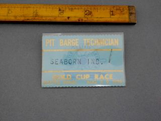 Vintage Seafair Gold Cup Hydro Races Barge Technician Pass Seaborn Inc 1959