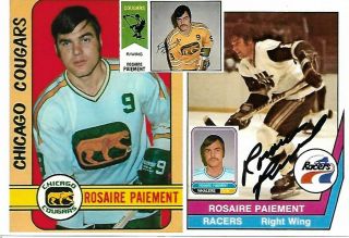 Rosaire Paiement Authentic Signed Autograph Chicago Cougars Wha 4x6 Hockey Photo