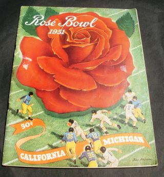 1951 Rose Bowl College Football Ncaa Program Cal Berkeley Vs Michigan