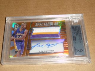 2015/16 Panini Spectra Kobe Bryant Autograph/auto Jersey Patch Lakers /25 Bgs 9