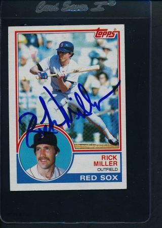 1983 Topps 188 Rick Miller Red Sox Signed Auto 40643