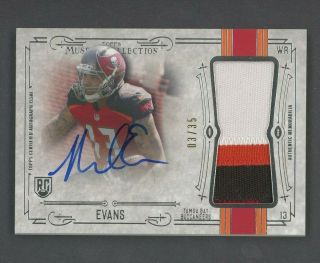 2014 Topps Museum Mike Evans Buccaneers Rpa Rc Patch Auto 3/35