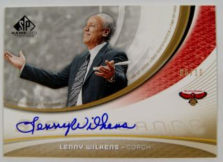 2005 - 06 Lenny Wilkens Sp Game - Significance Gold Auto /10 Sp Hawks