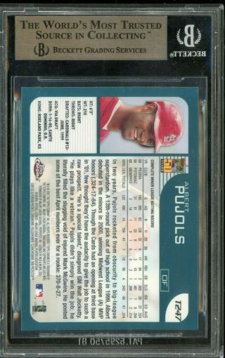 2001 Topps Chrome Traded T247 Albert Pujols Cardinals RC Rookie BGS 9.  5 2