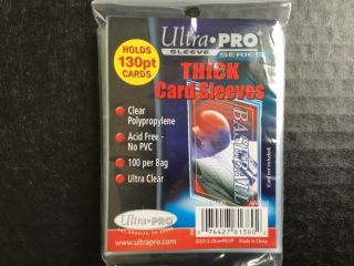 Ultra - Pro Sleeve Series Thick Card Sleeves Hold 130pt Card 5 Pack = 500