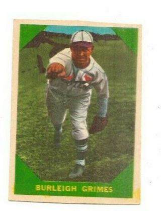 1960 Fleer Burleigh Grimes Mickey Cochrane Two Picture One Back Factory Error