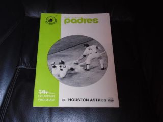 1970 San Diego Padres Baseball Program Vs Houston Astros Un - Scored Nr