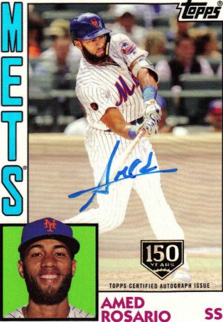 Amed Rosario Ny Mets 2019 Topps Series 2 " 1984 150th Anniversary " Auto Card