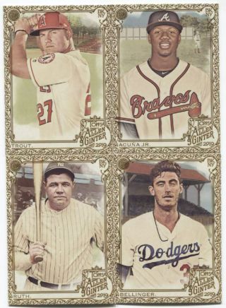2019 Topps Allen & Ginter Gold Hot Box Partial Set 262 Of 300 Cards (no Sp 