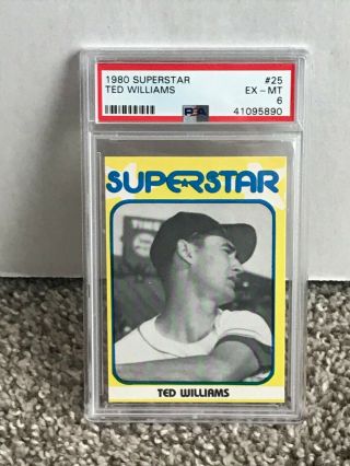 1980 Superstar 25 - Ted Williams - Psa 6 Ex - Mt