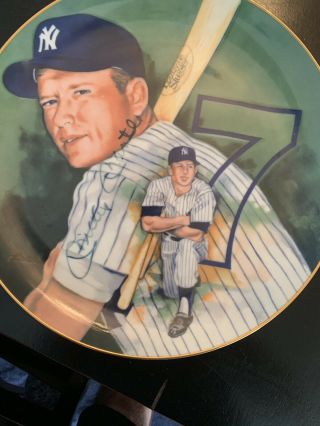 Mickey Mantle Signed 11 " Ceramic Marigold Plate Autographed 6420/11000 Auto Hof