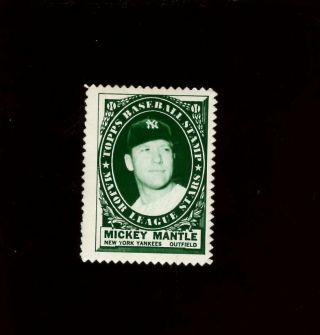 1961 Topps Stamp Baseball Card Insert Mickey Mantle York Yankees