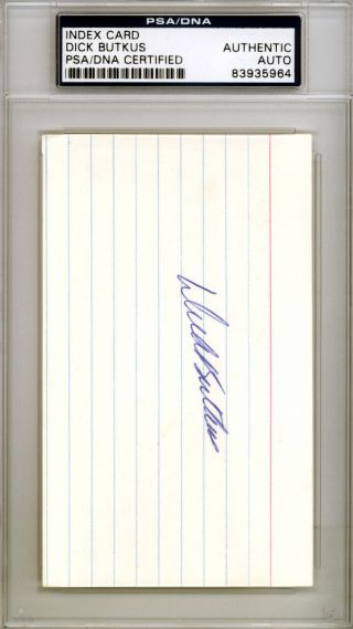 Dick Butkus Autographed Signed 3x5 Index Card Chicago Bears Psa/dna 83935964