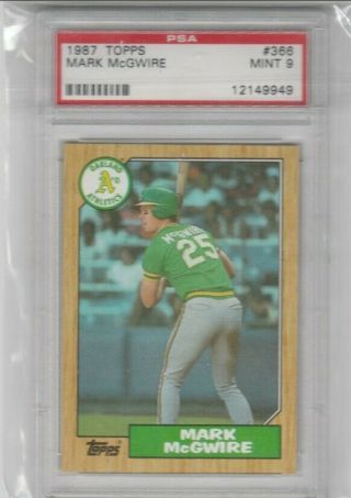 1987 Topps Mark Mcgwire Rookie Rc Psa 9