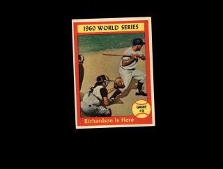 1961 Topps 308 World Series Game 3/bobby Richardson Ex - Mt D987609