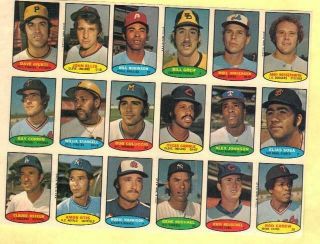 18 1974 Topps Stamps Not Perforated Test Issue Willie Stargell,  Rod Carew