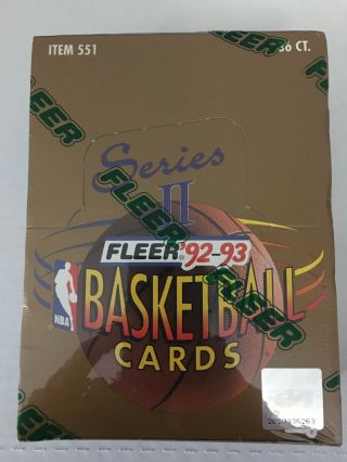 1992 - 93 Fleer Series 2 Box Basketball Factory / 36 Packs / Shaq Rookies