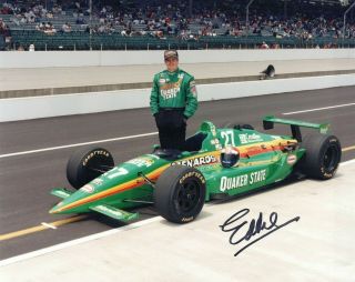 Authentic Autographed Eddie Cheever 8x10 Indy 500 Photo